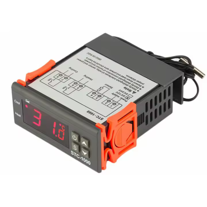 Controlador de temperatura digital STC-1000 con sonda estanca de 220 V, termostato de Doble relé, refrigeración y calefacción - 1