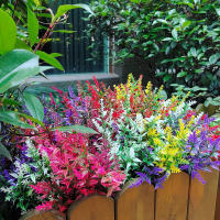 12PCS Plantas Artificiales De Lavanda Para Boda Decoración De Vaso De Navidad Arbolito De Pino Exterior Jardín Ventana Puerta - details 2