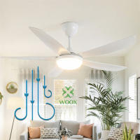 Ventilador de techo WOOX 40" 2 en 1 con luz LED, control remoto, 5 aspas ABS, 6 velocidades, temporizador, reversa, luz cálida/fría regulable, ideal para dormir, estudiar y cuidar niños - details 3
