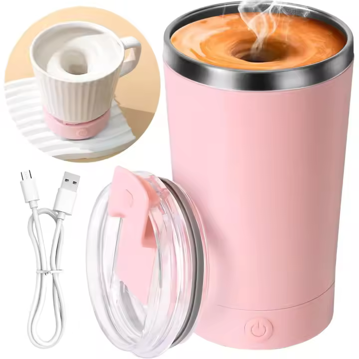 Espumador de leche 2 en 1, 400 ml, acero inoxidable 316, sin BPA, portátil y eléctrico (blanco) - 1