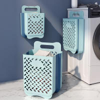 Cesta De Ropa De Baño Plegable Y De Pared Para Almacenamiento De Ropa Sucia Organizador De Lavandería Familiar Material Ecológico Plástico Y Cemento - details 0