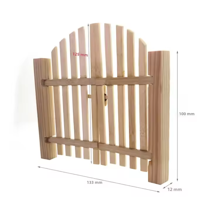 Puerta De Madera Para Casa De Muñecas 1/12 Modelo De Puerta De Jardín Simulación Decorativa Para Miniaturas - 1