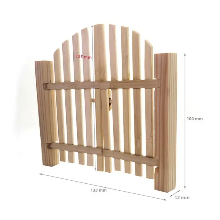 Puerta De Madera Para Casa De Muñecas 1/12 Modelo De Puerta De Jardín Simulación Decorativa Para Miniaturas - 1