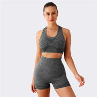 Conjunto De Yoga Para Mujer 2PCS Sin Costuras Top De Manga Larga Y Leggings De Cintura Alta Deporte Fitness Gimnasio Ropa Deportiva Transpirable Y Cómoda - details 7