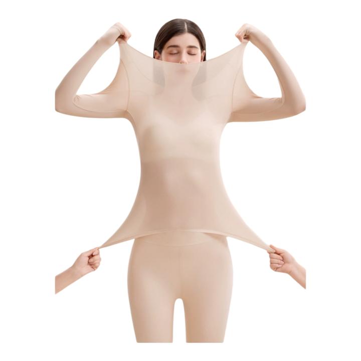 NOVAME - CAMISETA INTERIOR TERMICA MUJER, EFECTO PIEL, TERMAL ELASTICA Y FINA