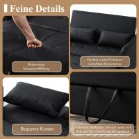 Sofá Cama multifuncional [Con función para dormir], sofá Cama extraible Doble, respaldo ajustable de 3 secciones, material de PU a prueba de salpicadurás, fácilmente convertible en cama - details 1