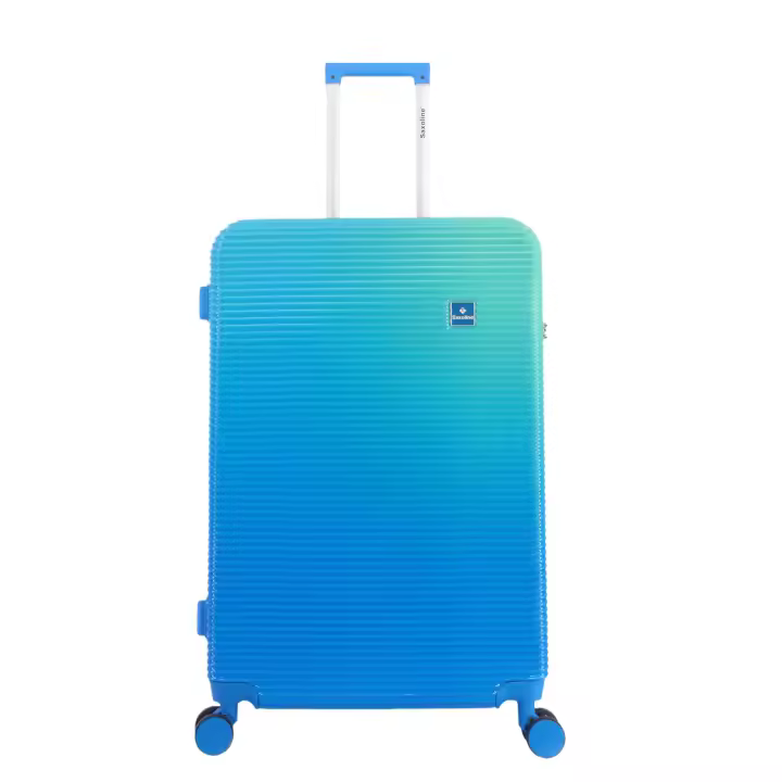 SAXOLINE Maleta grande, colección Twist, color azul, material ABS, 4 ruedas, tamaño 76x50x30 cm, 110 litros, 4.5 kg, expandible - 1