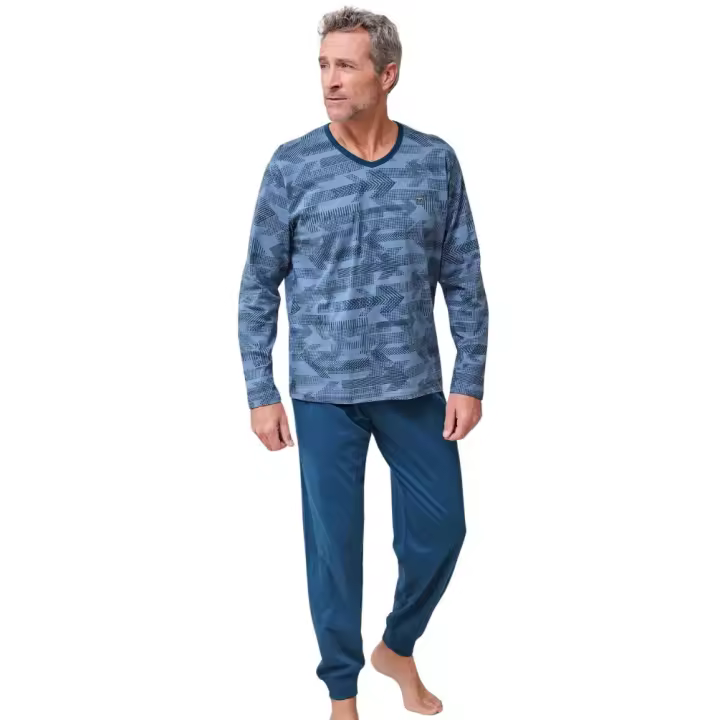 MASSANA pijama hombre invierno algodón azul P751303 - 1