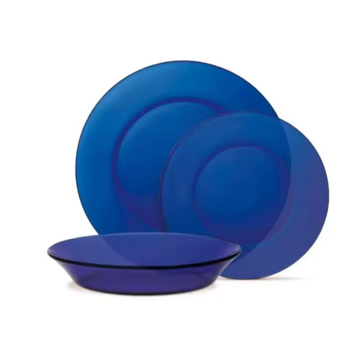 Amymark - Set de Vajilla Duralex® Lys Azul Oscuro - Saphir (12 Piezas) - 1