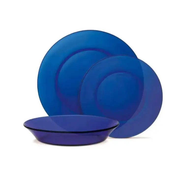 Amymark - Set de Vajilla Duralex® Lys Azul Oscuro - Saphir (12 Piezas) - 1