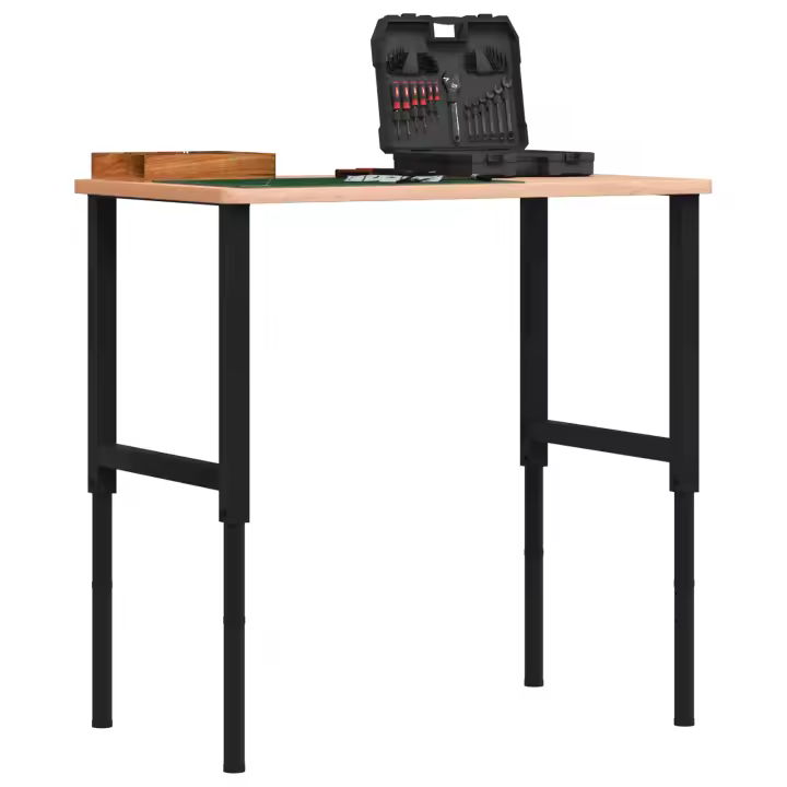 vidaXL Estructura de banco de trabajo 2 uds metal 55x(69-95,5)cm negro - 1