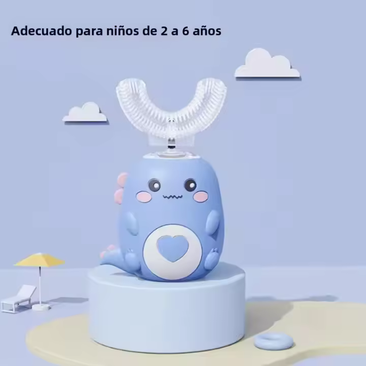 Cepillo De Dientes Eléctrico Para Niños Silicona De Grado Alimenticio 360 Grados Automático Carga USB Cepillo Inteligente U-Shaped - 1