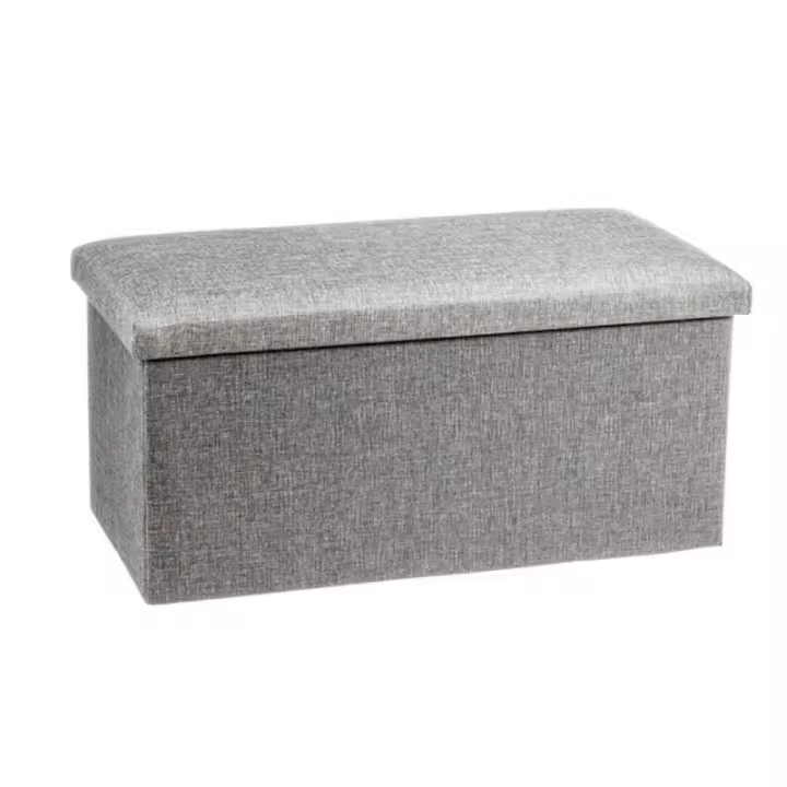 Dcasa Puff pongotodo plegable rectangular gris 76 cm - 1