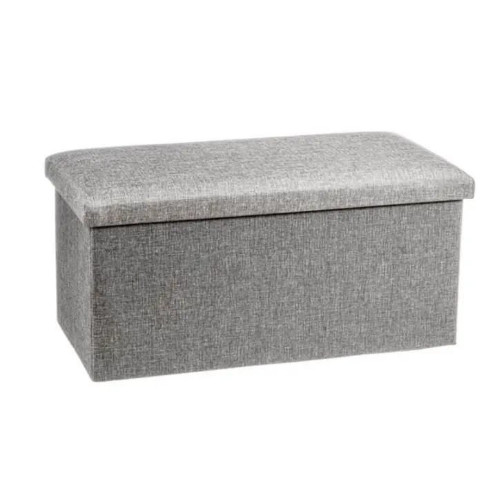 Dcasa Puff pongotodo plegable rectangular gris 76 cm - 1