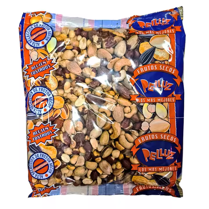 Frutos Secos Tostados sin Sal 1Kg - Mix Tostado sin Sal - Coctel Tostado sin Sal - Cocktail Tostado sin Sal - Revuelto Tostado sin Sal - Pelluz - 1