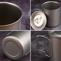 Taza De Titanio 420ml Con Manijas Plegables Para Camping Pesca Senderismo. Vaso Ligero De Agua Para Mochilas - details 15