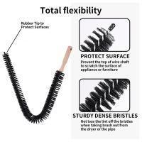 Cepillo De Limpieza Multipropósito Flexible Lint Remover Para Lavadora Secadora Cocina Radiador Herramienta De Limpieza De Suelo Y Baño Material De Nylon - details 2