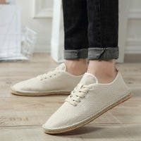 Zapatos Planos Casuales De Lino Clásicos Para Hombres Y Mujeres Mocasines De Canvas Moda Zapatería Pesca Talla Grande - details 9