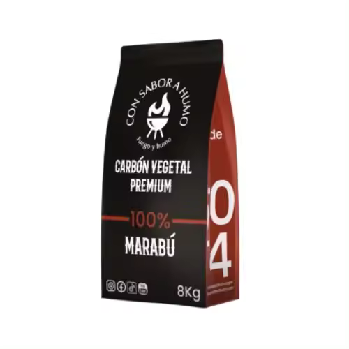 Carbón vegetal 100% Marabú Premium Con sabor a humo "preferido por los chefs" no produce chispas, máximo poder calorífico - 1