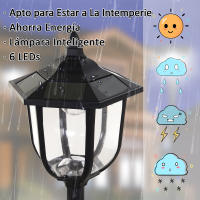 Outsunny Farola Solar con Panel Solar a Cargar Batería Protección al Ambiente 6 LED Perfecto para Noche Encendido Automático Autonomía de 6 Horas Instalar Fácil Negro Ф26,5 x 177cm - details 5