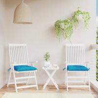 vidaXL Cojines de silla de jardín 2 uds tela Oxford 50x50x7 cm en color Crema/Azul claro | cómodas modernas ergonómicas para comedor cocina salón hogar - details 1