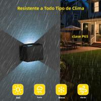 Solar Wall Sconce 3000K Luz Blanca Cálida Para Exterior Ángulo De Choque Superior E Inferior Luz Solar Para Jardín Porche Camino Garage - details 25