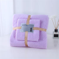Juego De Toallas De Baño De Dos Piezas Con Felpa Coral Espesado Absorbente Y No Desprendible Toallas De Secado Rápido De Color Sólido - details 4
