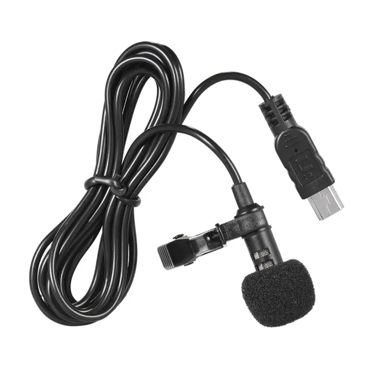 Micrófono Estéreo Omnidireccional Mini USB Profesional De 150cm Con Clip De Cuello Para Gopro Hero 3 3+ 4 Aibecy - 1