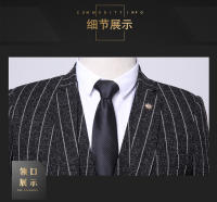 Traje De Tres Piezas Para Hombre Con Rayas Y Cuadros Chaqueta Con Cuello En V Pantalones Elegantes Para Ocasiones Casuales Y De Negocios - details 27