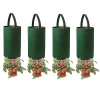 4pcs-upside Down Tomate Planter (Requiere plantas, suelo y fertilizante, no incluido) Mango colgante resistente Engrosado Paño de fieltro transpirable - details 0