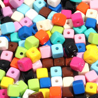 10pcs Perlas De Acrílico Cuadradas Coloridas Con Agujero Recto Para Hacer Joyas Cadena De Teléfono Pulsera Accesorios Tejidos - details 3