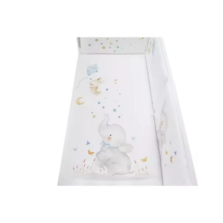 Interbaby Set 2 Piezas Desenfundables: Funda Nórdica y Chichonera - Medidas Estándar 120x60 Elefante Azul - 1