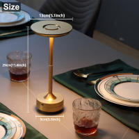 Lámpara De Escritorio Recargable LED Con Sensor De Toque Luz Nocturna USB Para Lectura Decorativa Para Habitación Hotel Restaurante Bar Moderno Metal - details 1