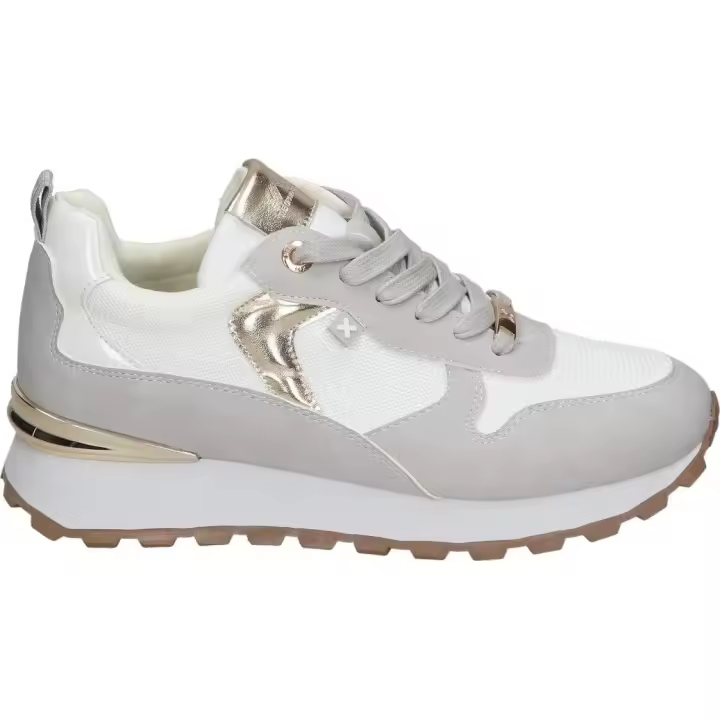 XTI | Zapatillas Bajas XTI para Mujer – Deportiva Casual en Color Blanco con Detalles Dorados – Sneaker con Cierre de Cordones – Estilo Casual – Cómodas y de Alta Calidad – Versátiles – Modelo 142961 - 1