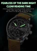 Reloj De Pulsera Para Hombre BINBOND Lujo Resistente Al Agua Cronógrafo Luminoso De Cuero Calidad Alta Reloj Casual De Cuarzo - details 4