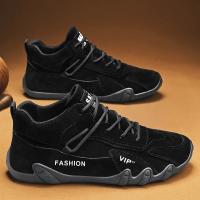 Botas De Piel Impermeables Para Hombre Botines De Motor Casuales Con Cordones Suela De Goma Tacón Plano Talla Verdadera - details 2
