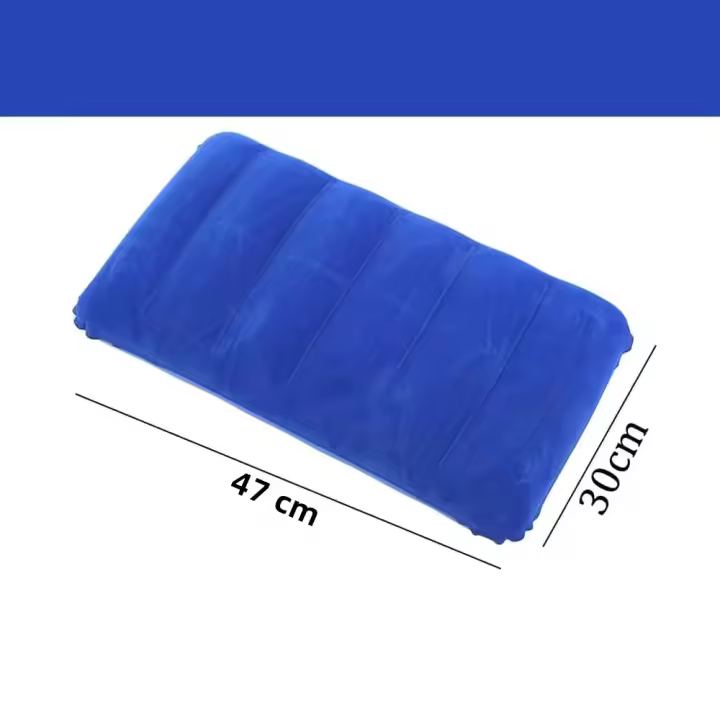 Cojín De Viaje Inflable Para Camping Y Exterior 47x30cm Almohada De Aire Plegable Cuadrada Soporte De Espalda Para Avión Y Auto - 1