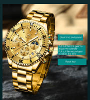 Reloj De Hombre OLEVS Luuminous Business Fashion Luxurio Con Fase Lunar Y Fecha Resistente Al Agua De Acero Inoxidable Y Manos Luminosas Reloj De Cuarzo - details 6