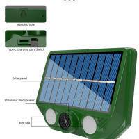 Dispositivo Repelente Ultrasonido Para Gatos Y Perros Impermeable Y Solar Poderado 500mAh Para Jardines Y Céspedes Exteriores - details 11