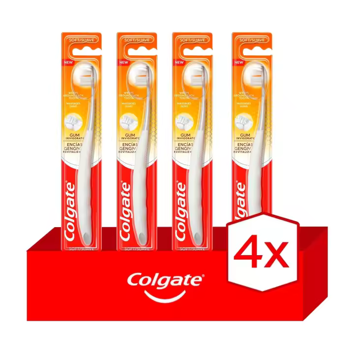 Pack 4 unidades. Cepillo de dientes suave Colgate Encías Revitalizante limpieza profunda - 1