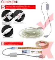 Tira LED Flexible 220V 120LEDs 8W/m Con Enchufe EU Y Interruptor Luz LED No Dazzling Impermeable Para Uso Exterior Tape LED - details 6