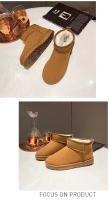 Botas De Nieve Para Mujer Invierno Calientes Cuero Sintético Antideslizantes Impermeables Cortas Con Forro De Algodón Cómodo Talla Real - details 7