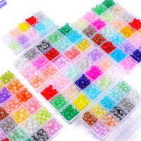 Kit De Hacer Pulseras Con Cuentas De Cristal 480Pcs 24 Colores 8mm Vidrio Redondo Para Principiantes Kit De Joyería - details 2