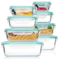 Set 8 fiambreras borosilic rectangulares 200-200-320-400-520-640-640-800ml,Juego de 8 recipientes de almacenamiento de alimentos de cristal,recipientes de vidrio con - details 2