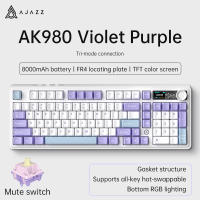 Teclado Mecánico AJAZZ AK980 Con Triple Modo 98 Teclas Iluminación Multicolor Y Sonido Teclado De Juego Cuerpo Columna USB Bluetooth Para Escritorio - details 2