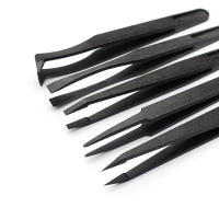 Nuevo Llegada 5pcs/set Pinzas De Reparación De Plástico Antiestático Negro Recto Y Curvo Resistente Al Calor Herramienta De Reparación Portátil - details 1