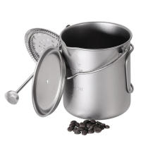 Lixada Taza De Café De Titanio 750ml Con Press Francés Y Cuchara Plegable Para Camping Y Cocina Al Aire Libre - details 17
