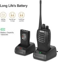 Walkies Talkies Profesionales 16 Canales CTCSS DCS, Recargables 1500mAh con Cargador USB, Radiocomunicación con el Auricular Incorporado Antorcha de LED, VHF, Negro BF-88E - details 3