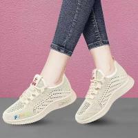Zapatos Planos Para Mujer Estilo Coreano Nuevos De Verano 2024 Color Sólido Transpirables Talla 35-41 Deporte Casual Con Cordones Mesh Y Suela De Goma - details 3