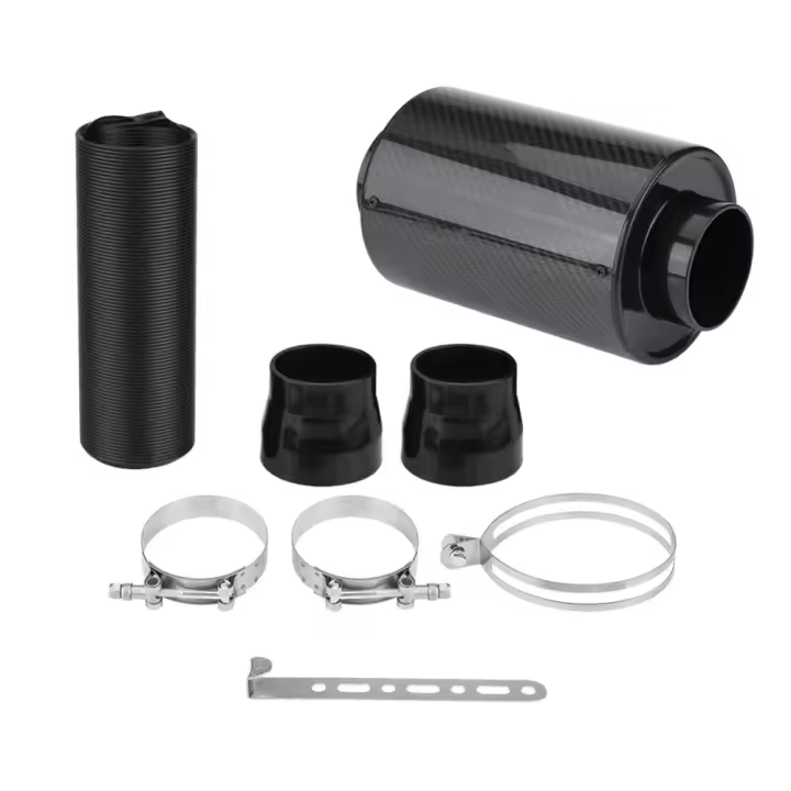 Kit De Filtro De Aire Frío Universal Para Coche 76mm 3 Pulgadas Tubo De Admisión De Fibra De Carbono Kit De Inyección De Alimentación Cubierta - 1